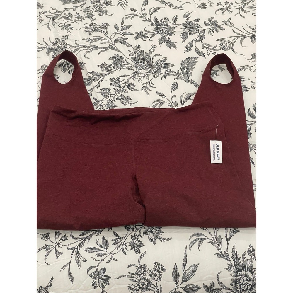 New Old Navy‎ XL Maroon High Rise Go Dry Leggings